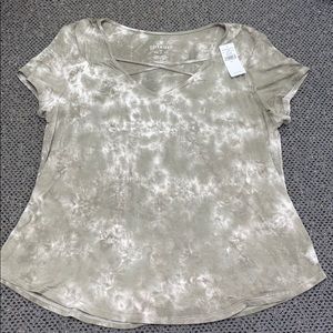 Camo green tie dye super soft v neck t-shirt